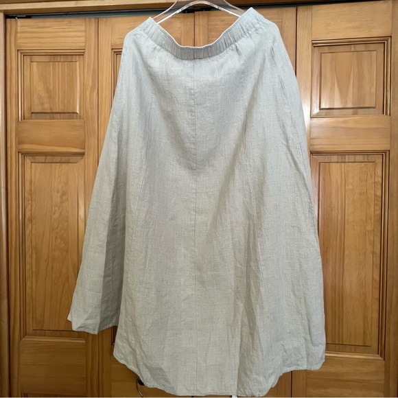 Soft Surroundings Neapolitan Linen Flax Tan Skirt Size Medium NWT - Picture 4 of 7